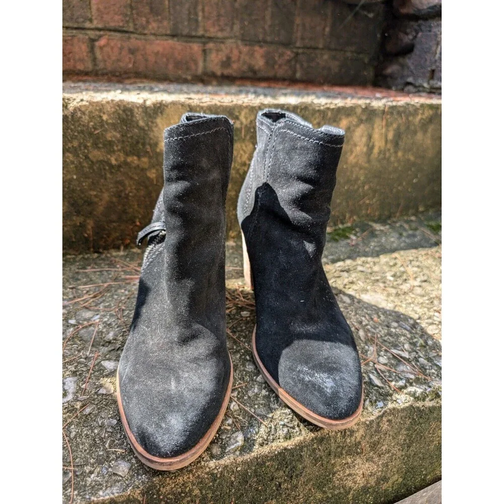 Windsor Smith Shoes Women Sz 8‎ Black Leather Suede Gloria Western Ankle Booties